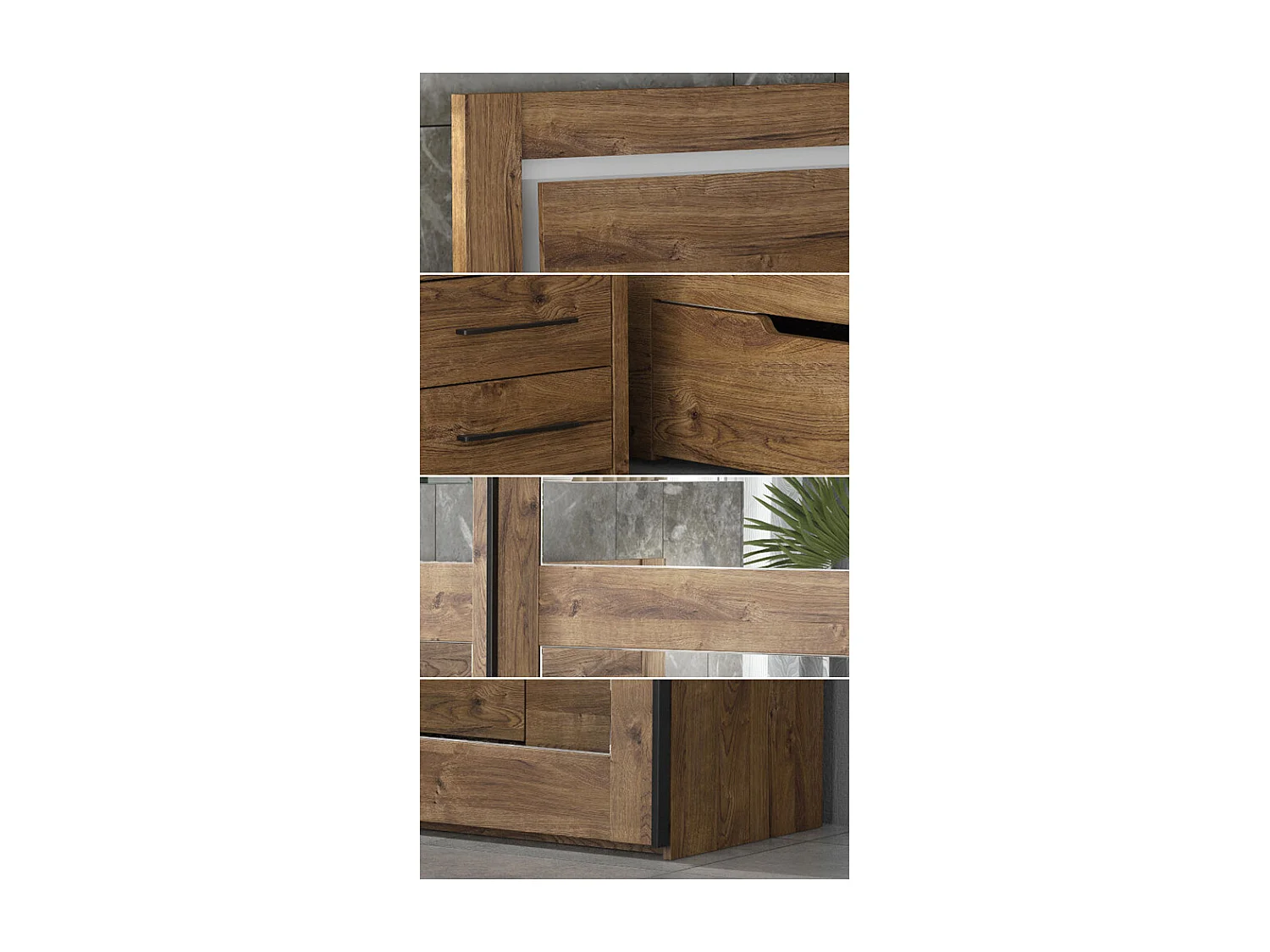 NACHTKONSOLEN 2ER SET Eiche ribbeck je 43 / 35 / 39cm