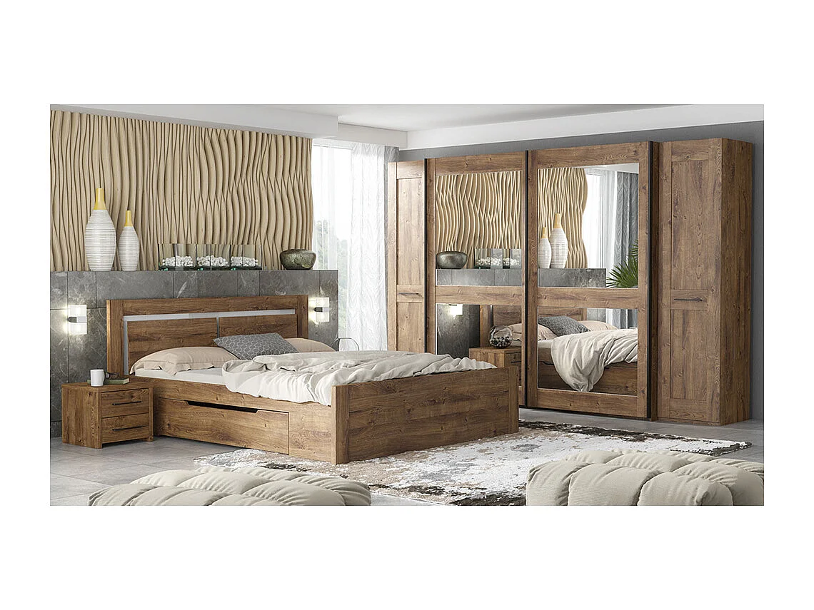 NACHTKONSOLEN 2ER SET Eiche ribbeck je 43 / 35 / 39cm