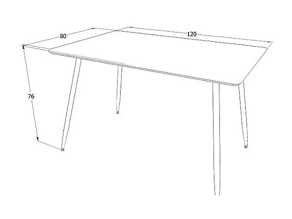 ESSTISCH Remus Eiche / schwarz 120 / 80 / 75cm