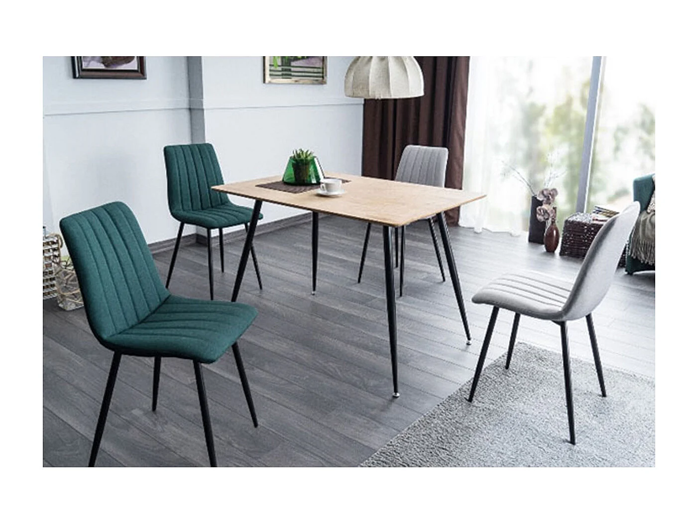 ESSTISCH Remus Eiche / schwarz 120 / 80 / 75cm