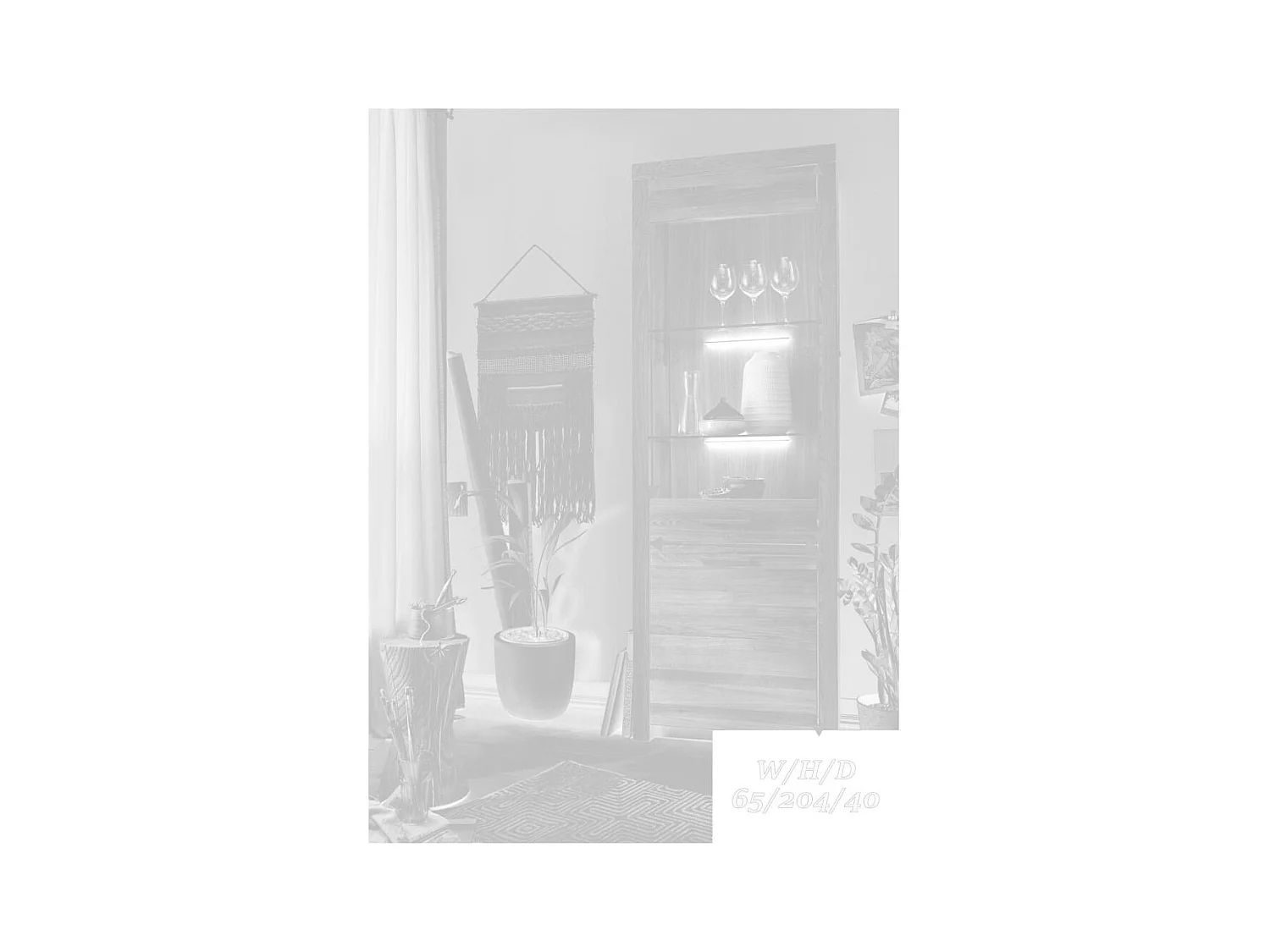 Vetrina 65x40x204 cm Quercia Robusto WZ-169