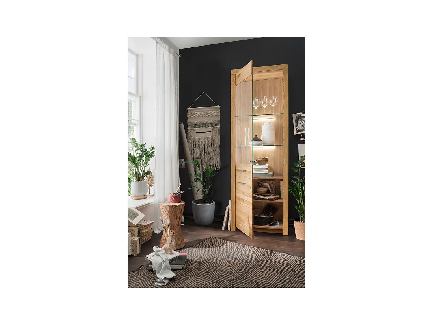 Vetrina 65x40x204 cm Quercia Robusto WZ-169