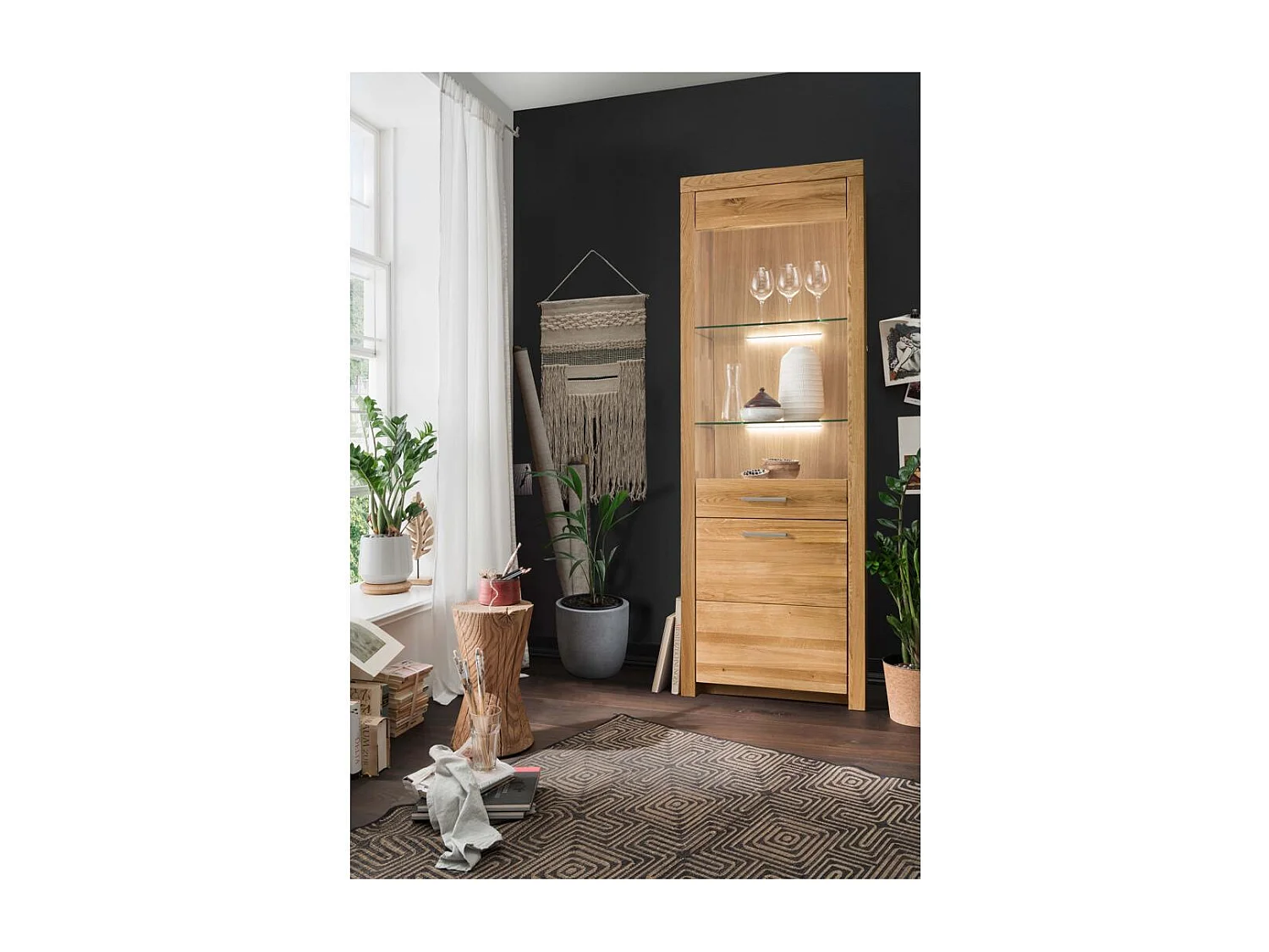 Vitrine 65x40x204 cm Chêne Robusto WZ-169