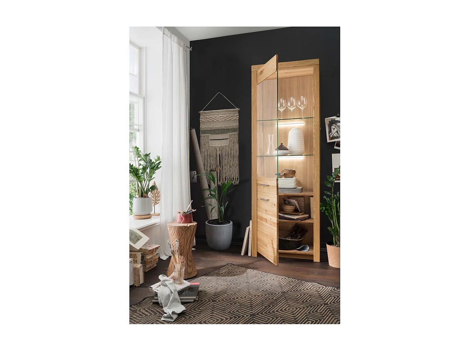 Vitrine 65x40x204 cm Chêne Robusto WZ-169