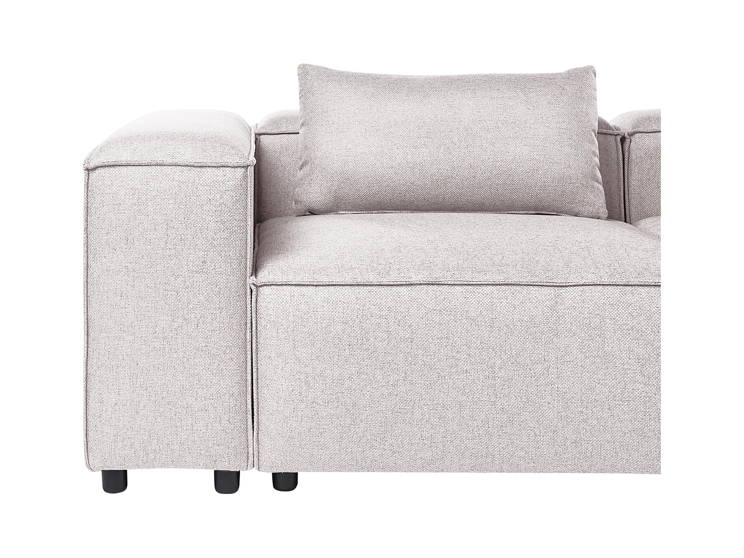 Canapé d'Angle à droite Modulable Moderne en Tissu 4 Places avec Accoudoirs Marron Clair Brande