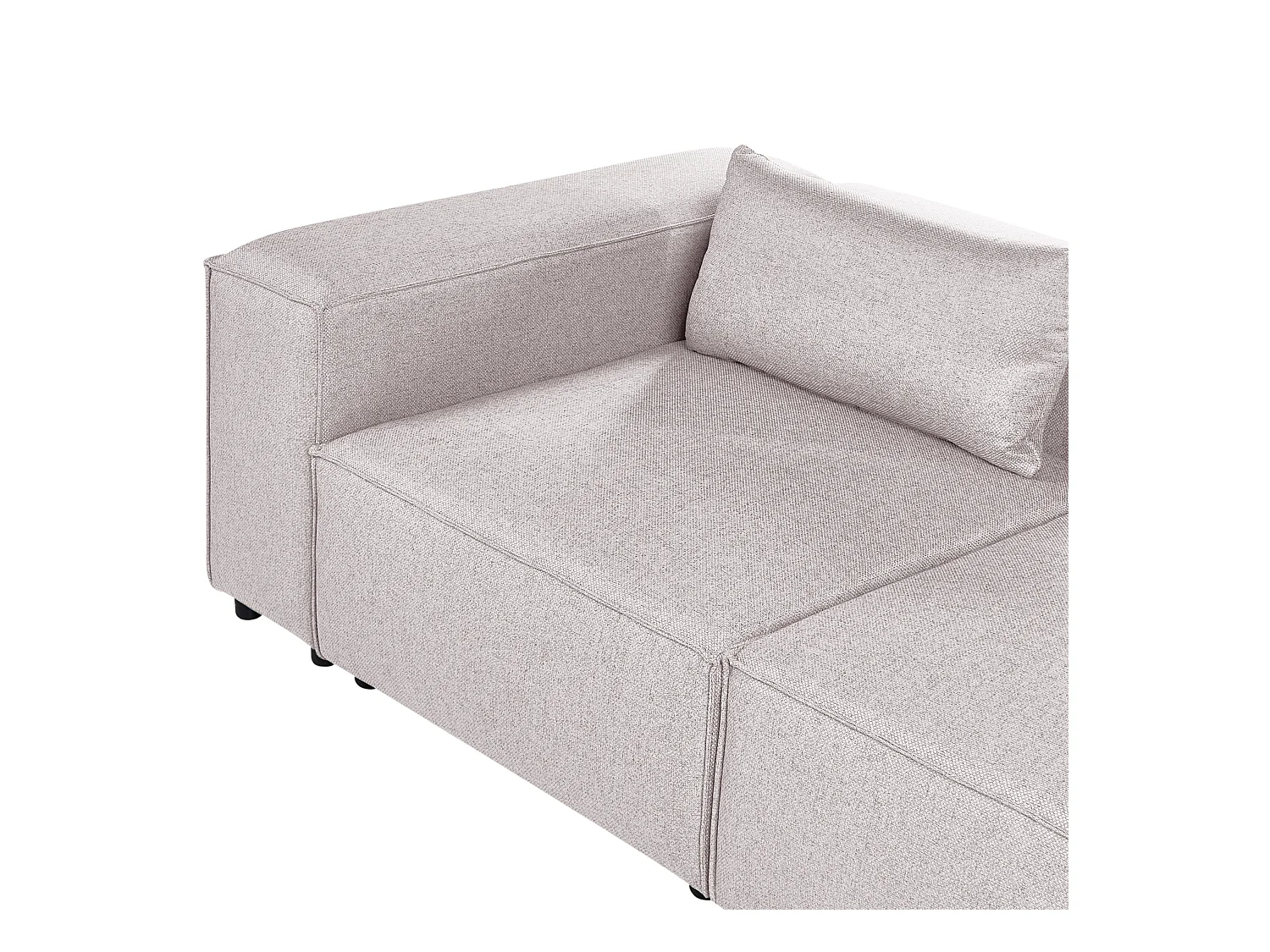 Canapé d'Angle à droite Modulable Moderne en Tissu 4 Places avec Accoudoirs Marron Clair Brande