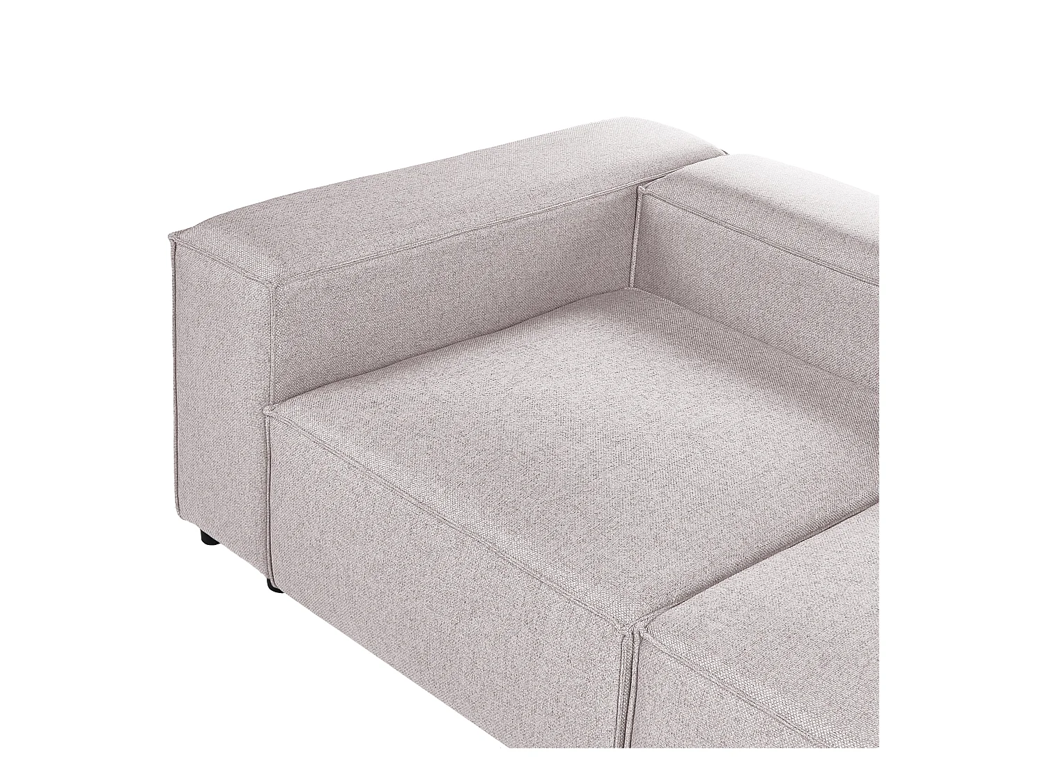 Canapé d'Angle à droite Modulable Moderne en Tissu 4 Places avec Accoudoirs Marron Clair Brande