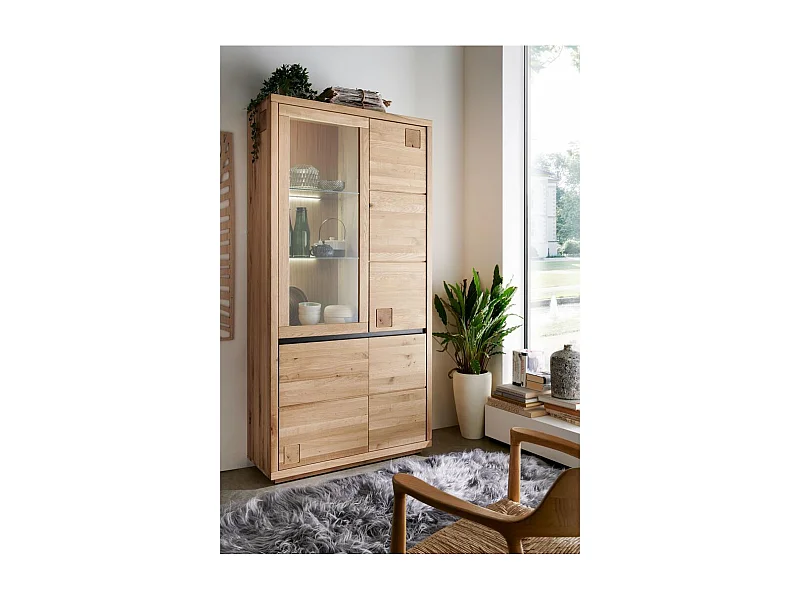 Vitrine 1.03x0.4x2.05 m eiken geolied FENDE WZ-0159