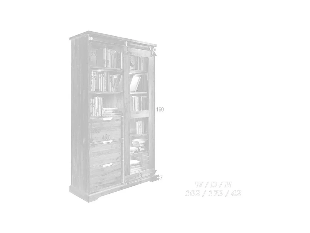 Witryna 1,02x0,42x1,79 m dąb olejowany nyks wz-0424