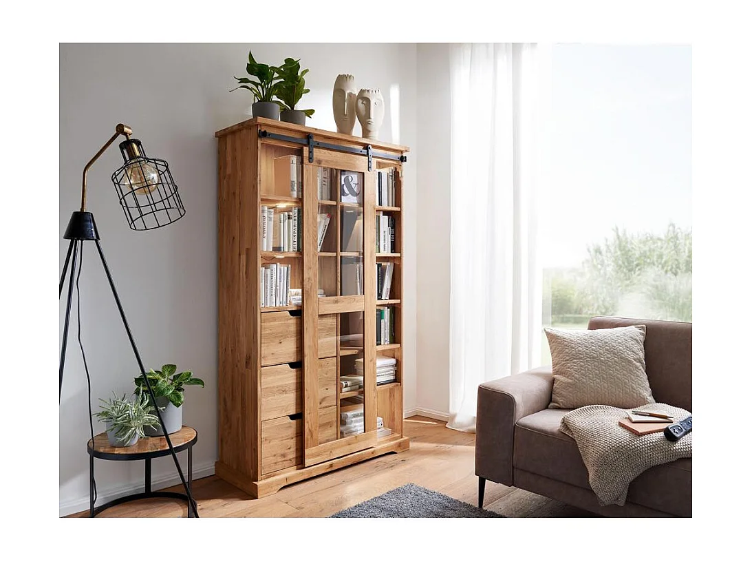 Vitrine 1,02x0,42x1,79 m Chêne huilé nyks wz-0424