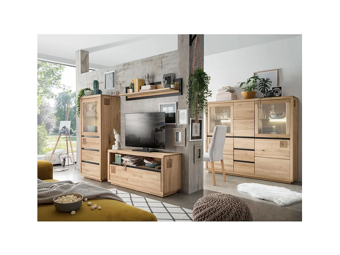 Witryna 65x40x205 cm dąb olejowany FENDE WZ-0159