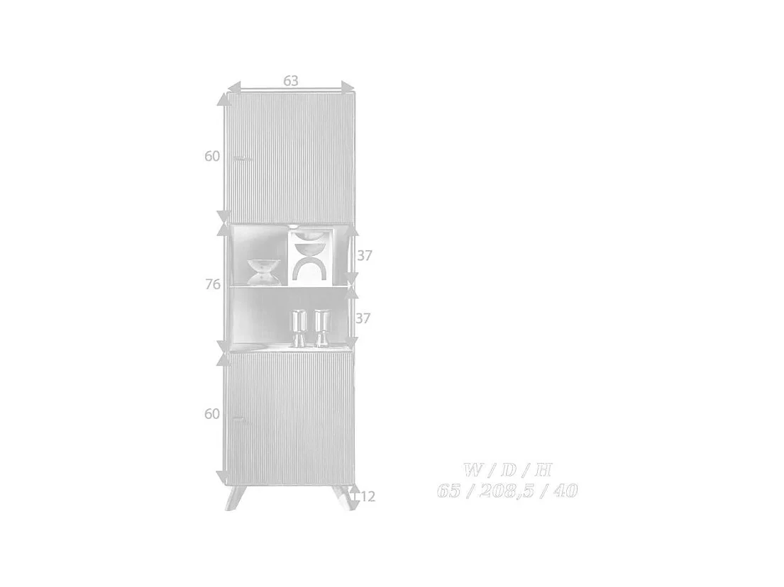 Vetrina 65x40x208 cm Marrone doryda WZ-0624