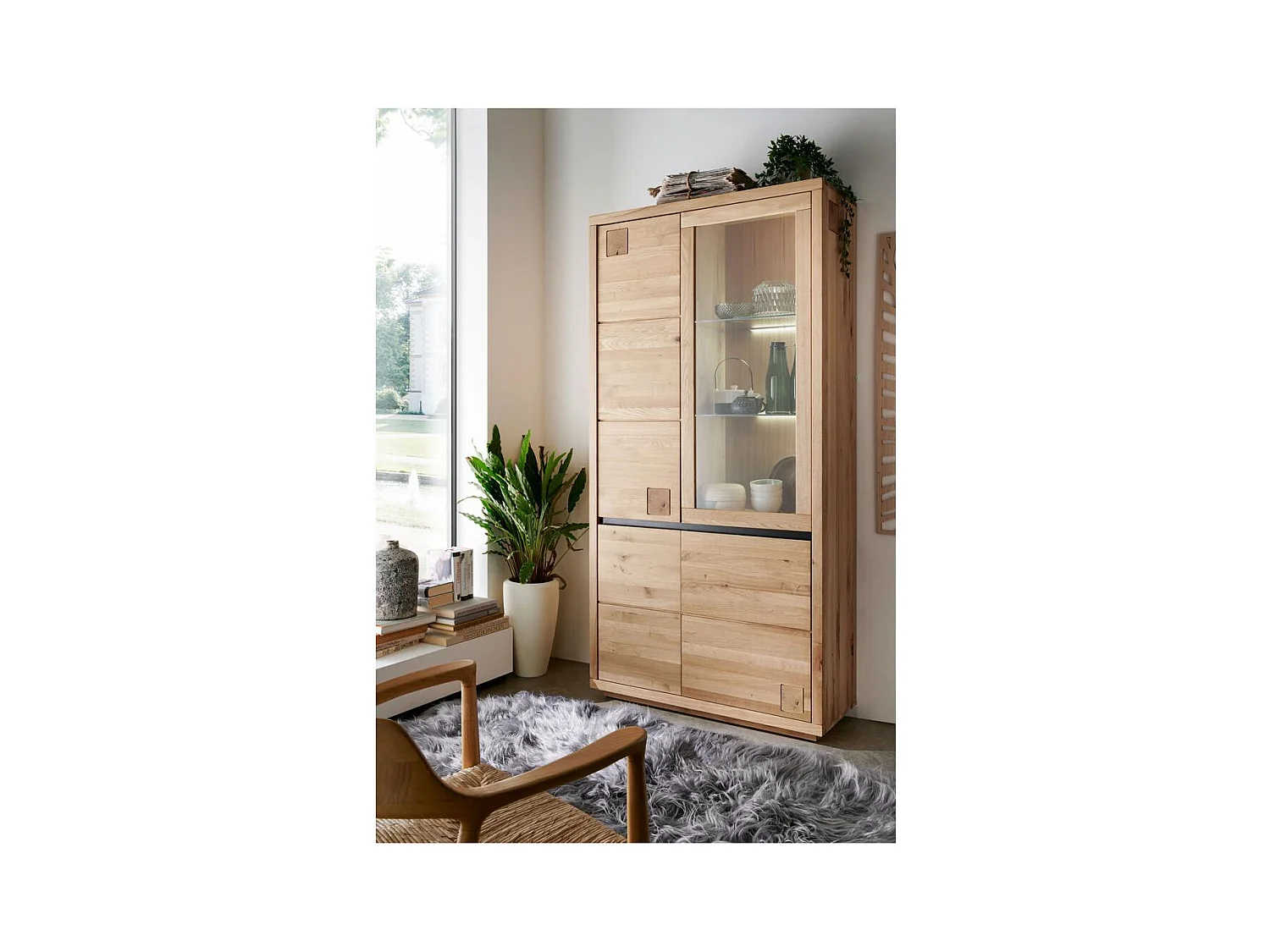 Vitrinekast 1.03x0.4x2.05 m eiken fende wz-0159