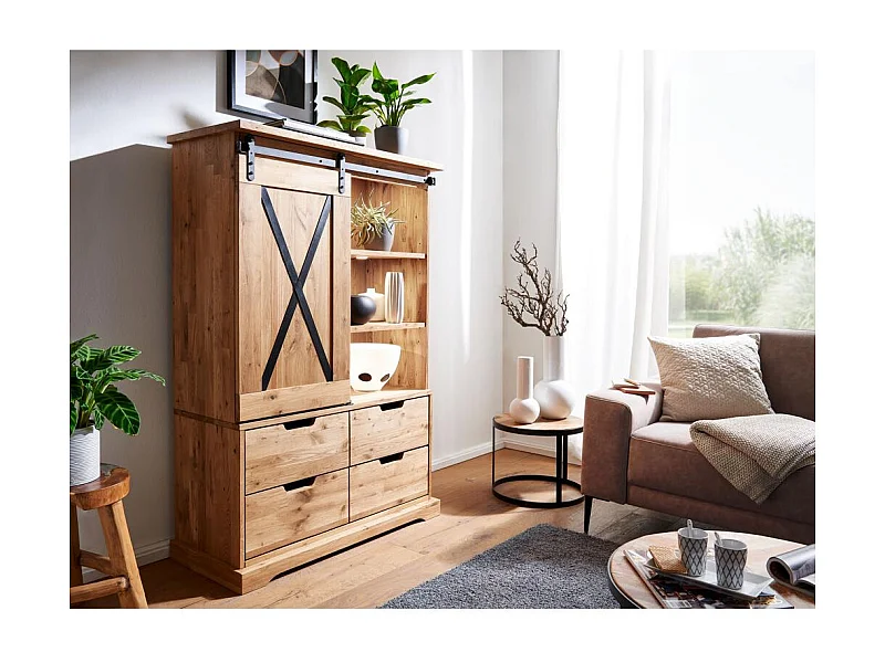 Vitrine 1.02x0.42x1.52 m eiken geolied nyks wz-0424