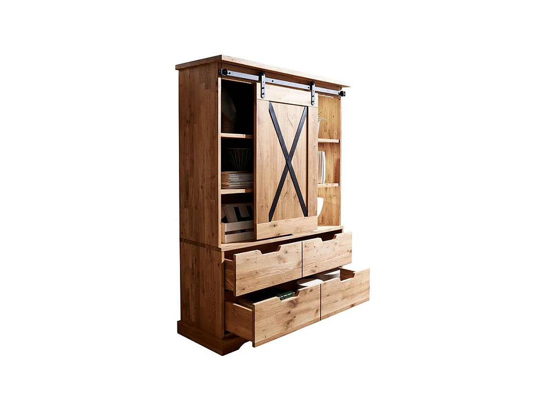 Vitrine 1.02x0.42x1.52 m eiken geolied nyks wz-0424