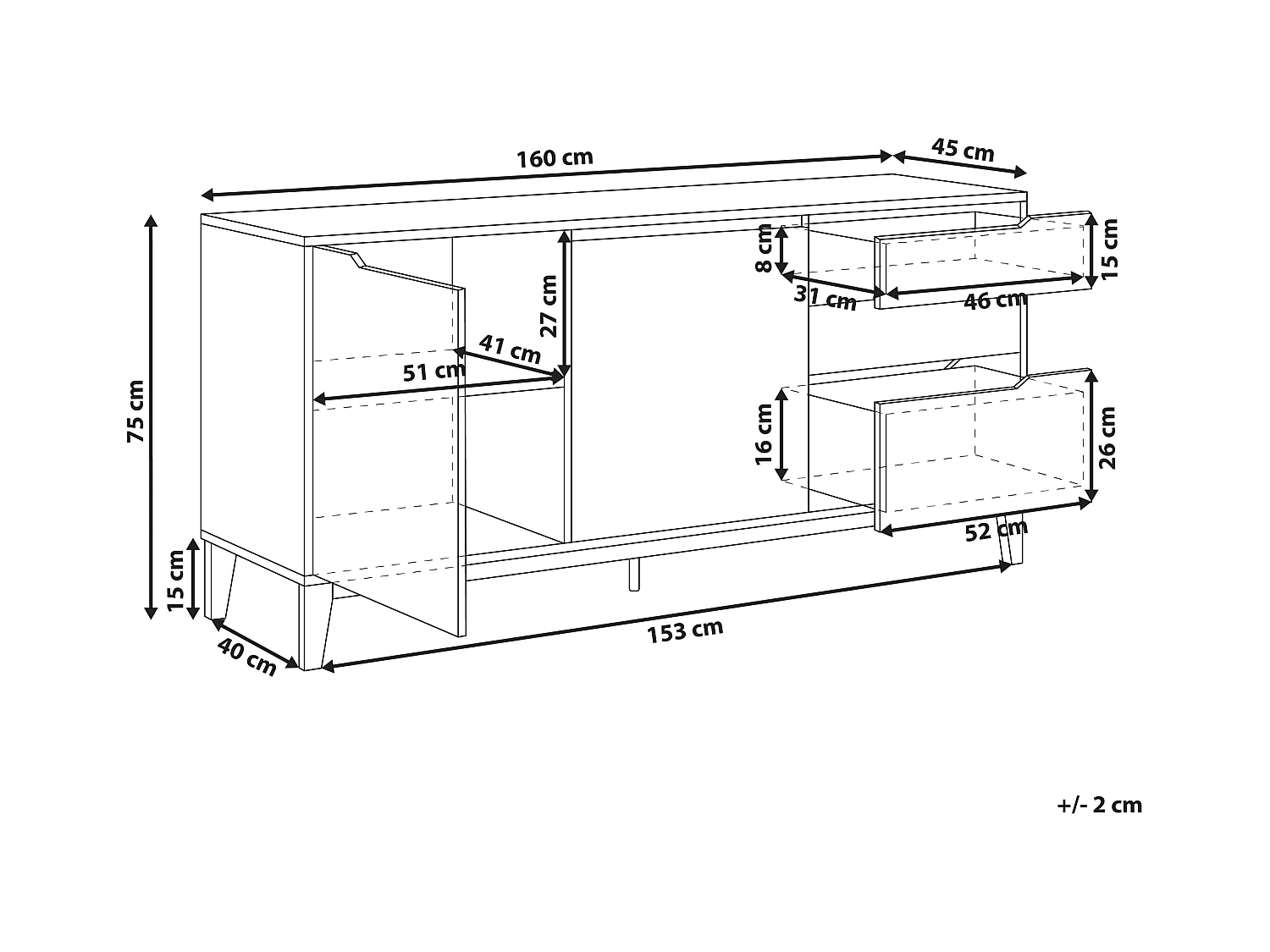Meuble à tiroirs MONCTON Marron clair
