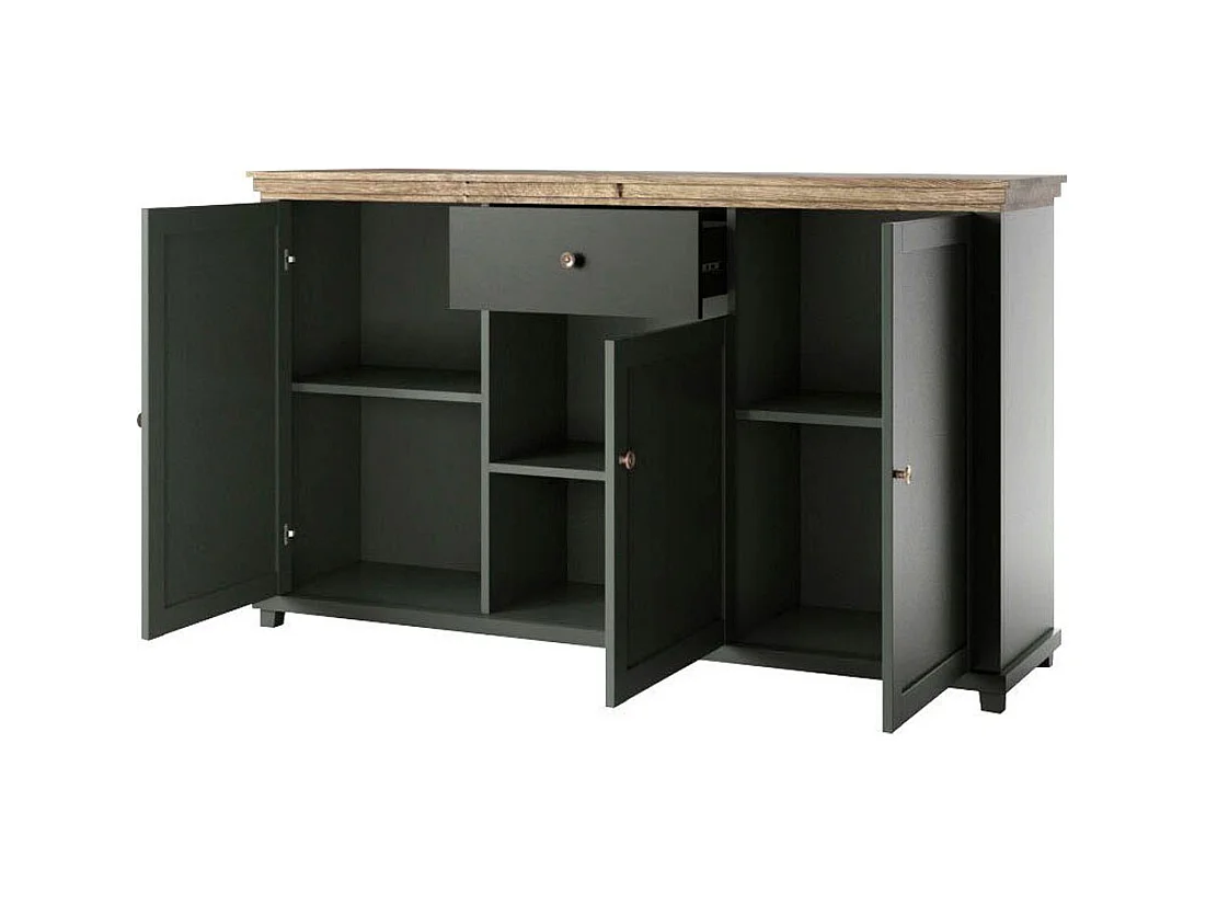 KOMMODE Elda Grün / Eiche Lefkas 160 / 42 / 93 cm