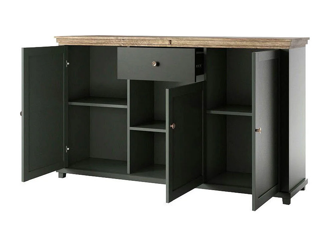 KOMMODE Elda Grün / Eiche Lefkas 160 / 42 / 93 cm