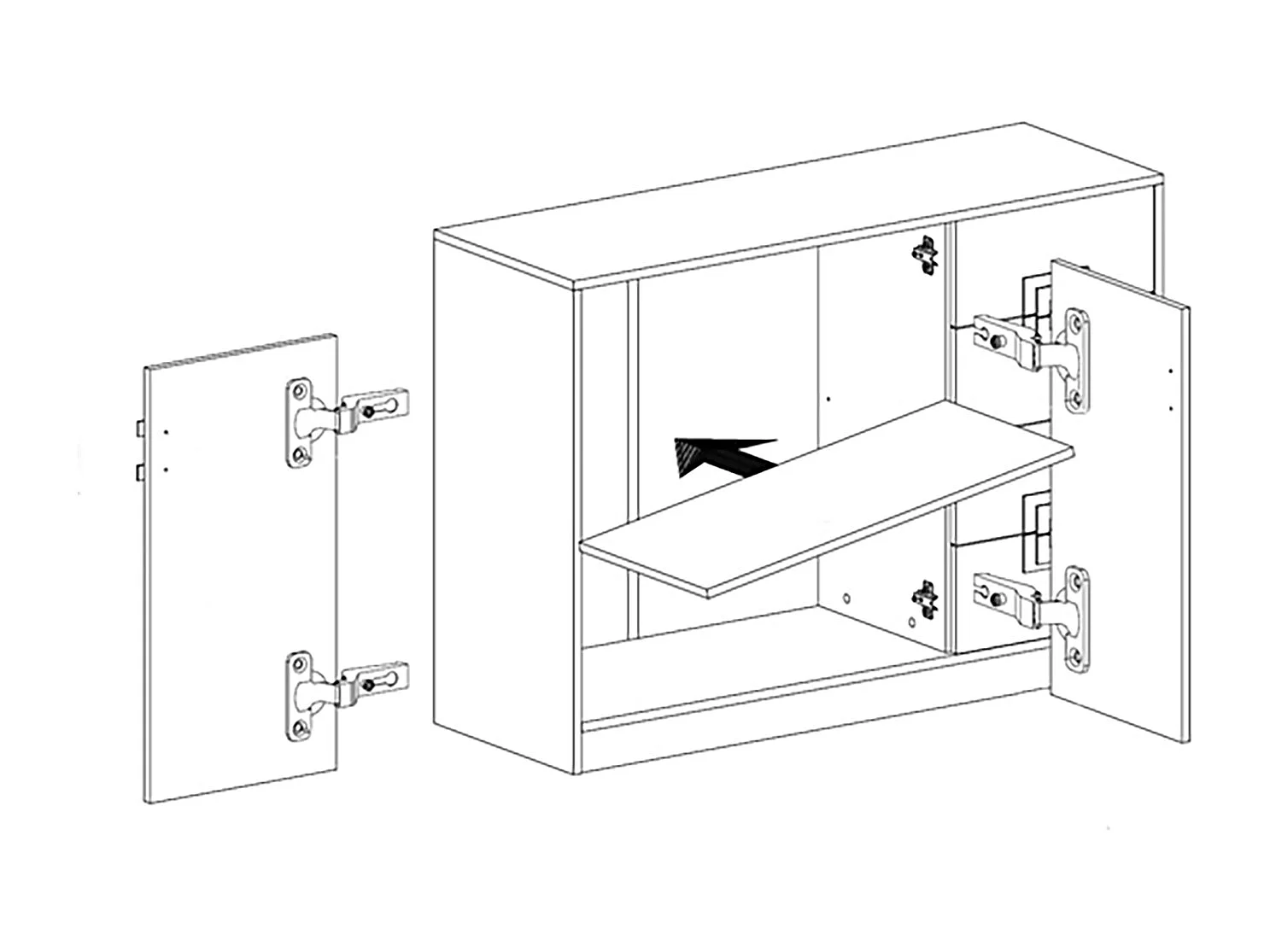 SIDEBOARD Nico 120 / 40 / 93cm Eiche hell / weiß-Türkis
