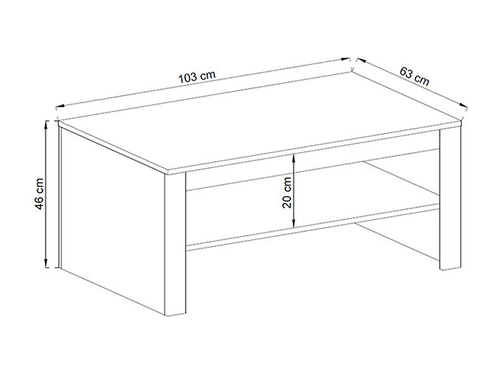 COUCHTISCH Falco Anderson Pinie - Absetzungen Eiche Riviera 103 / 63 / 46cm