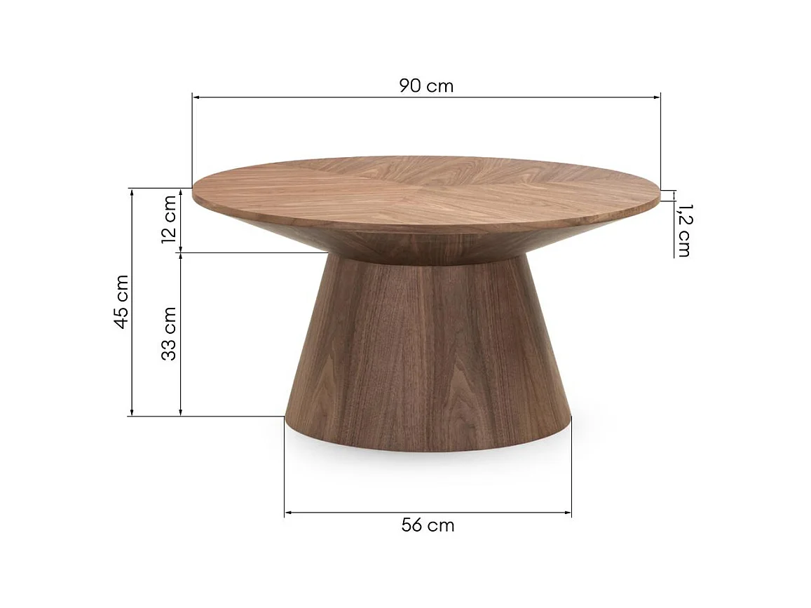 Couchtisch 90x90x45 cm Walnuss Mariel