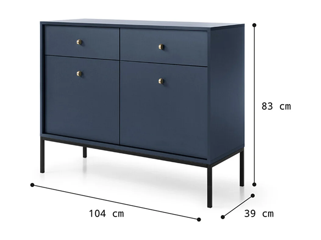 KOMMODE Mono marineblau / schwarz 103,5 / 39 / 83cm