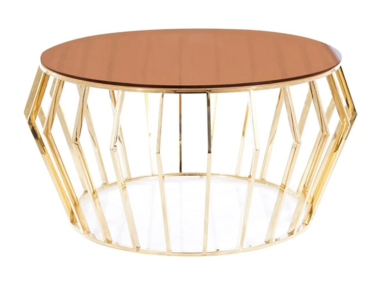 COUCHTISCH Ariana Bernsteinfarben / Gold 80 / 80 / 45cm