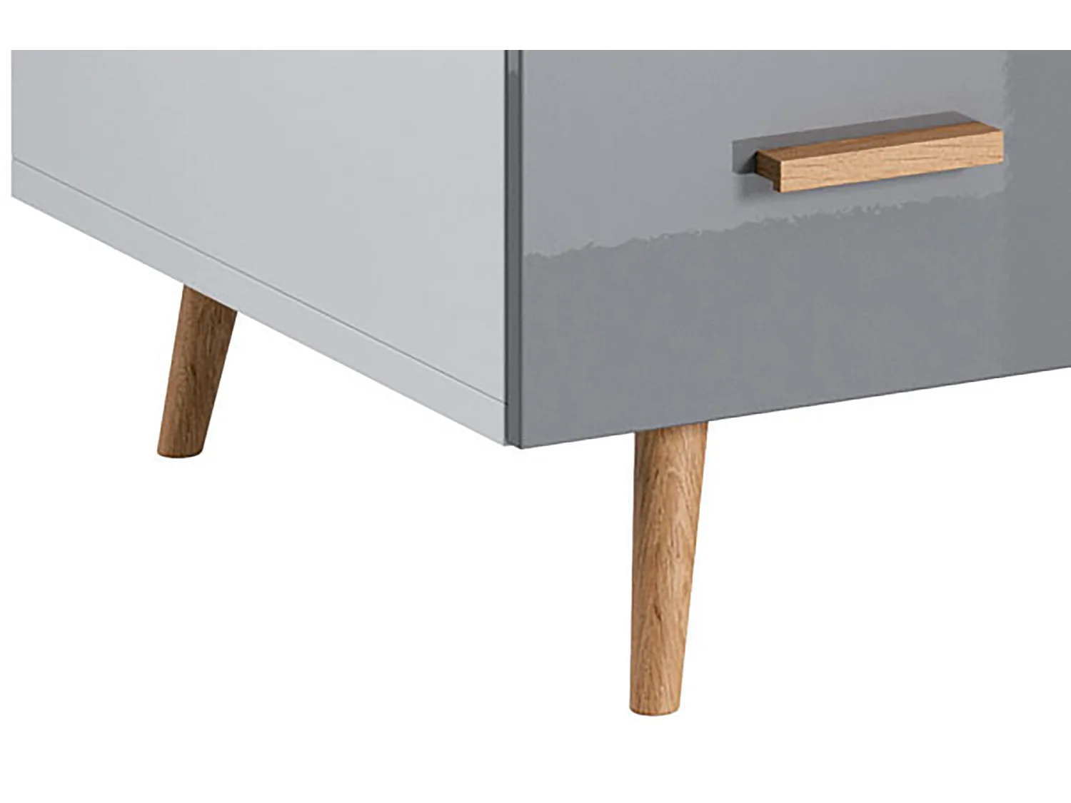 COUCHTISCH Brillo grau Hochglanz / weiß / rauchglas schwarz / Eiche Artisan 90 / 65 / 40,8cm