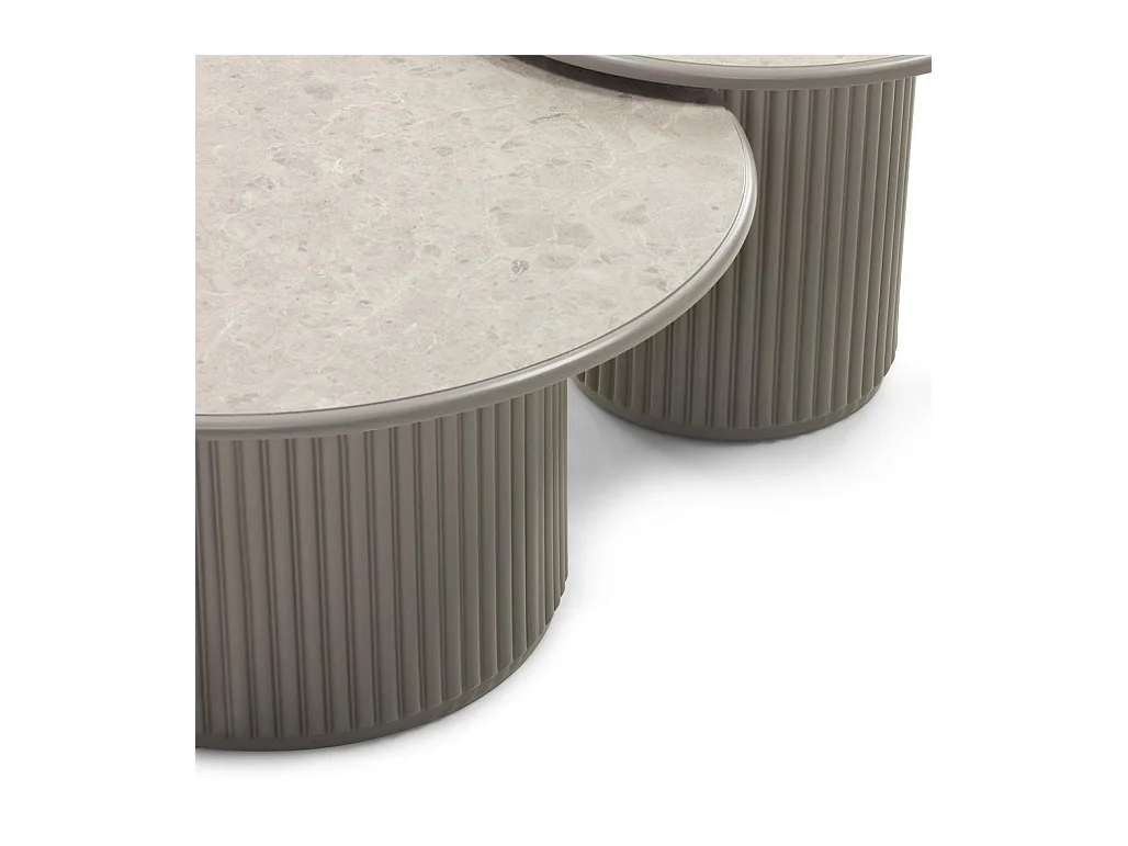 Table basse 80x80x42 cm grise Asti