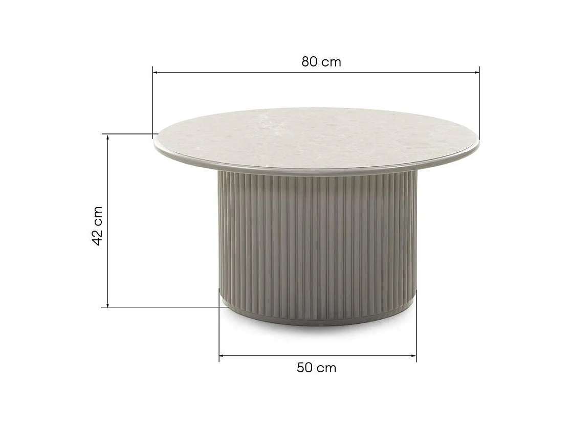 Couchtisch 80x80x42 cm grau Asti