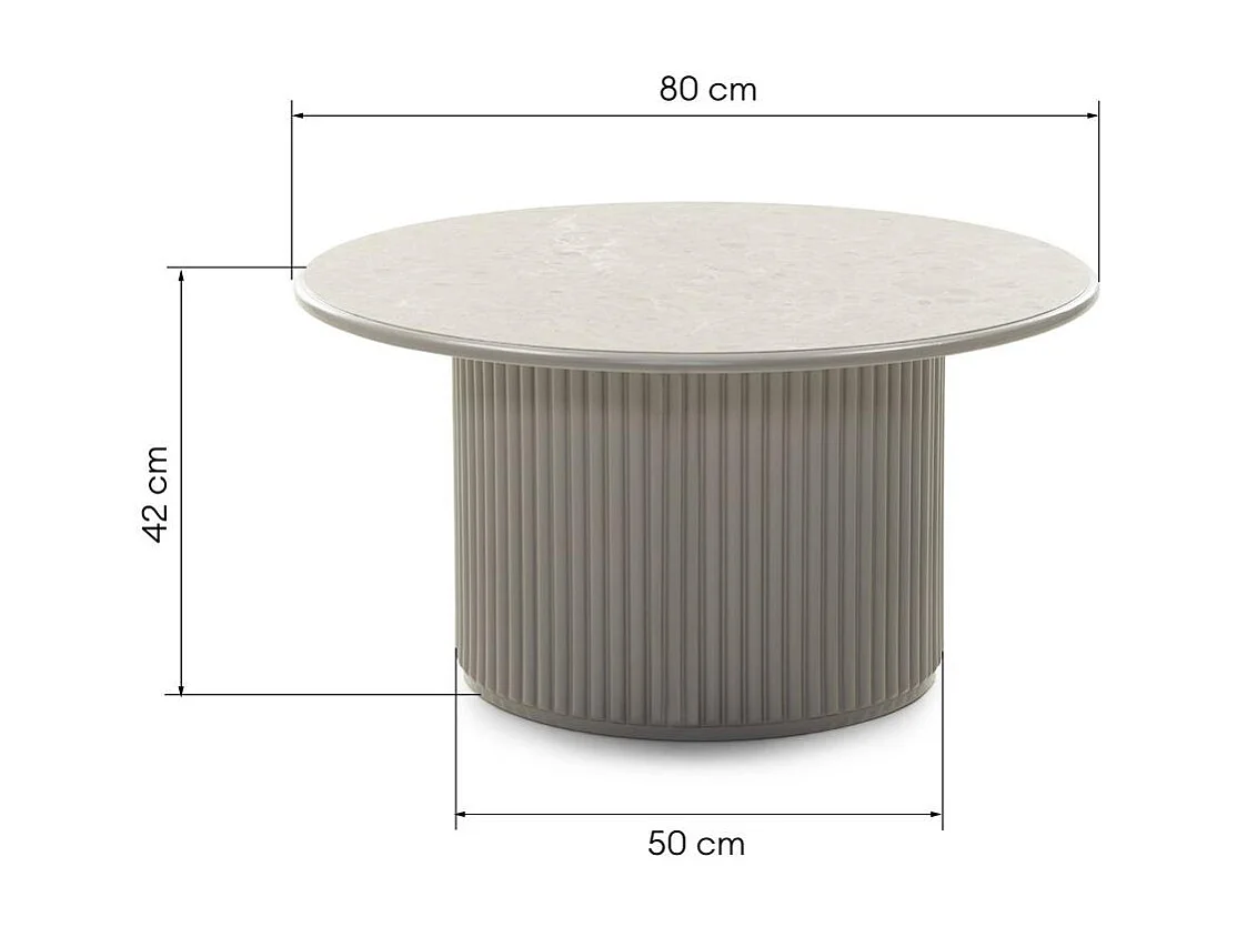 Couchtisch 80x80x42 cm grau Asti