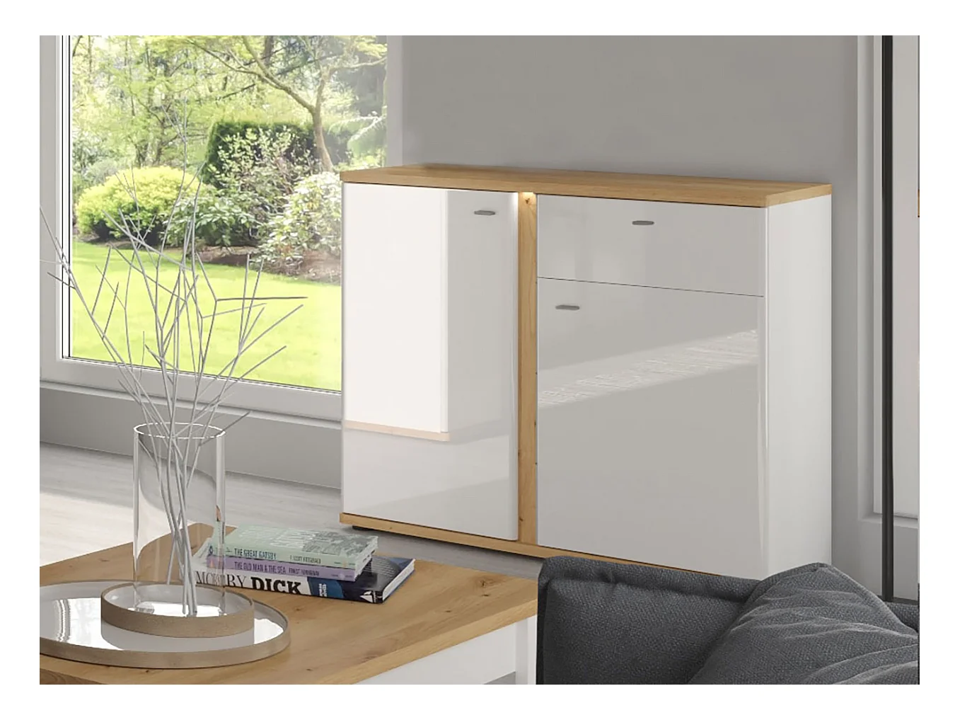 KOMMODE Avila Eiche Artisan / weiß 94 / 42 /87cm