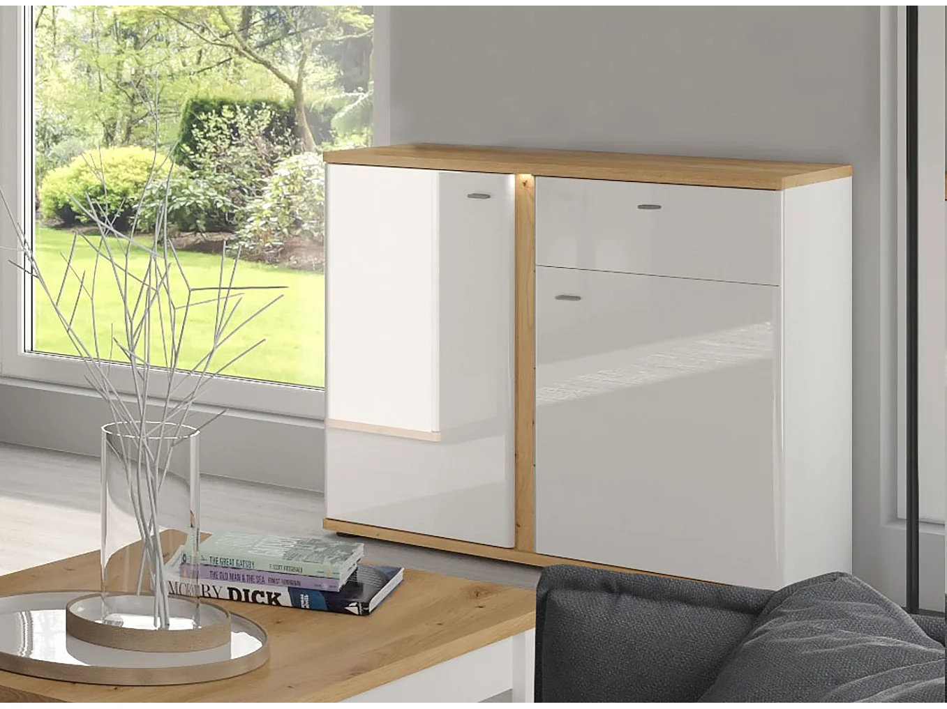 KOMMODE Avila Eiche Artisan / weiß 94 / 42 /87cm