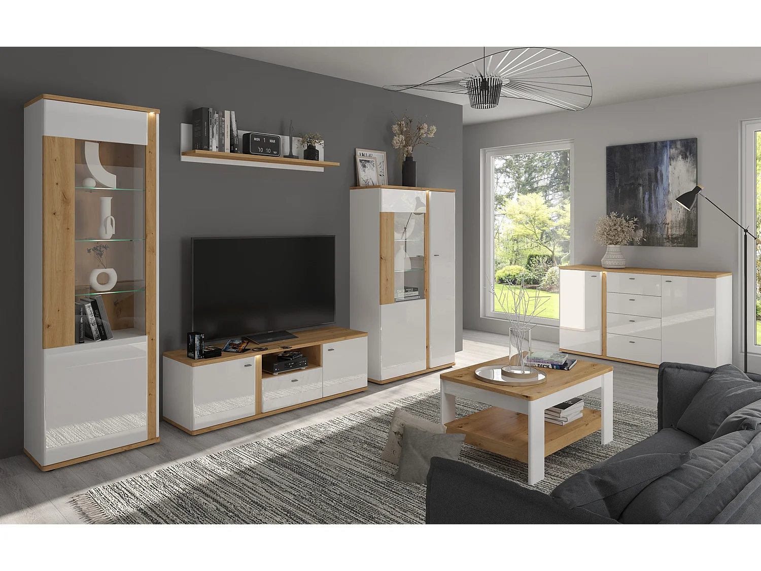 KOMMODE Avila Eiche Artisan / weiß 94 / 42 /87cm