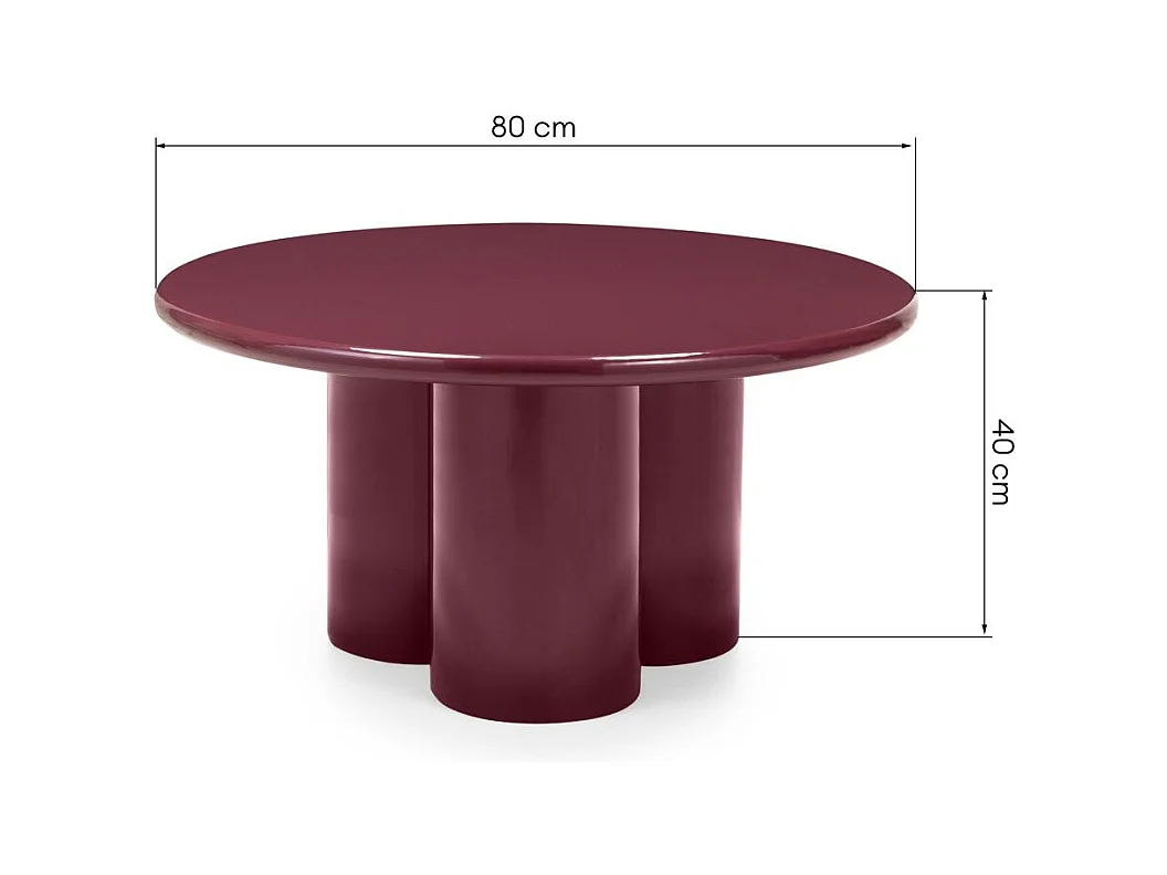 Mesa de centro 80x80x40 cm Borgonha burgun