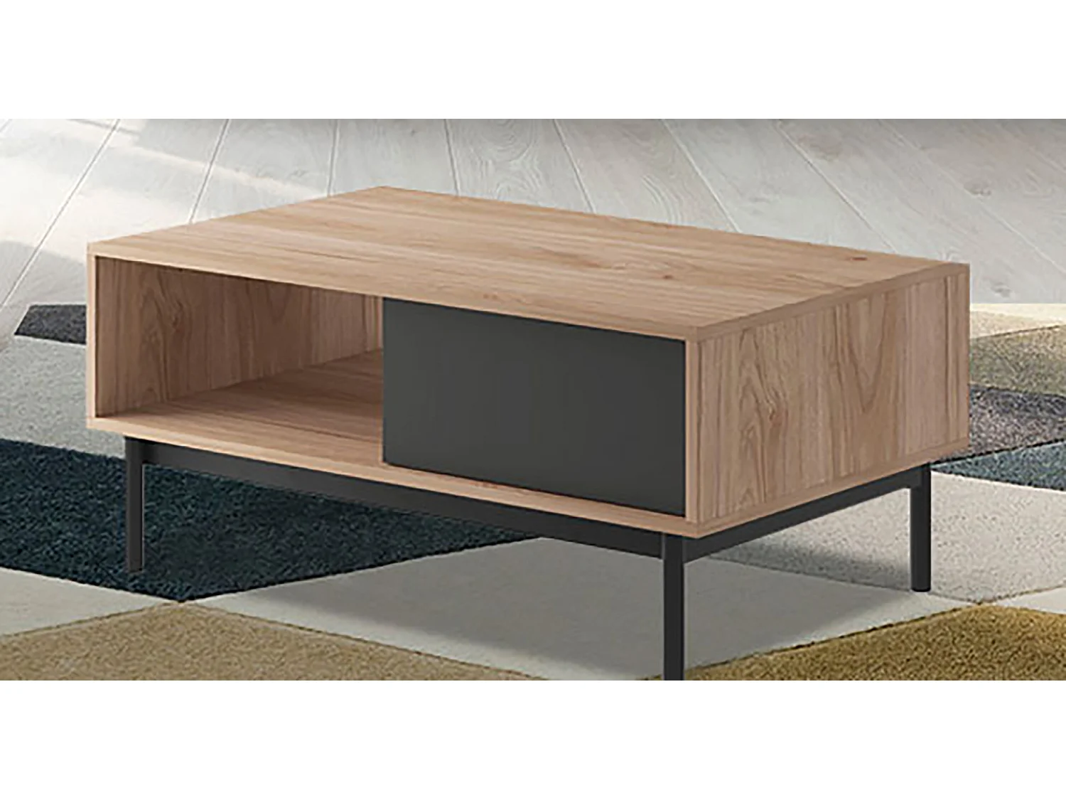 COUCHTISCH Basic Jackson Hickory / graphit 104 / 68 / 47cm