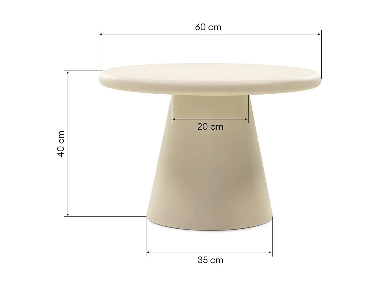Couchtisch 60x60x40 cm beige Mestre