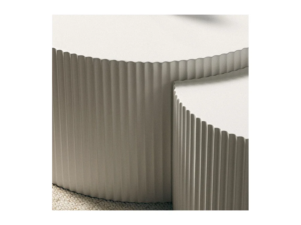 Couchtisch-Set 60x60x35 cm grau-beige Zeo