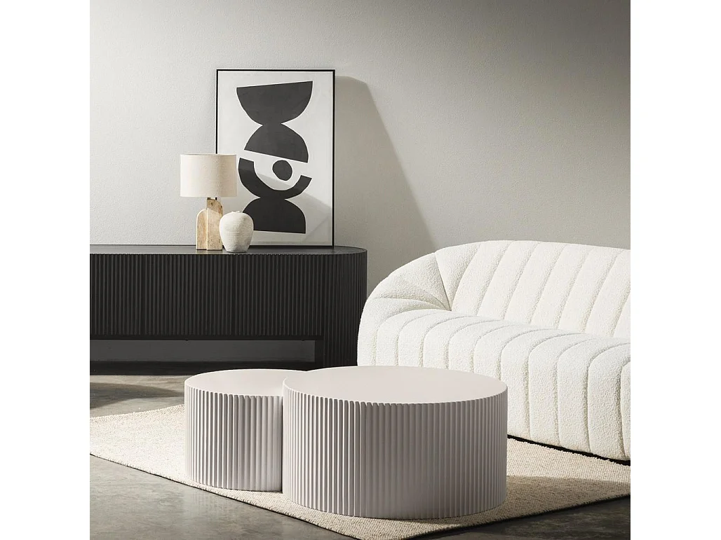 Ensemble de tables basses 60x60x35 cm gris-beige Zeo