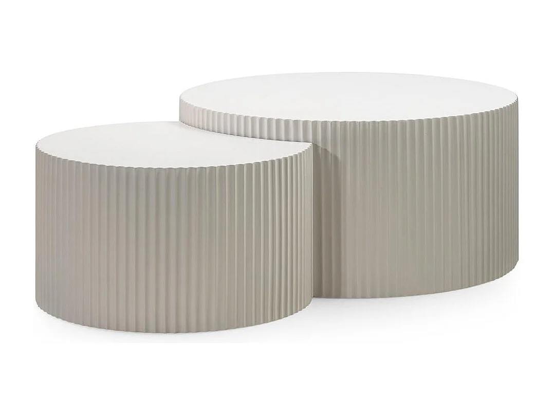 Ensemble de tables basses 60x60x35 cm gris-beige Zeo