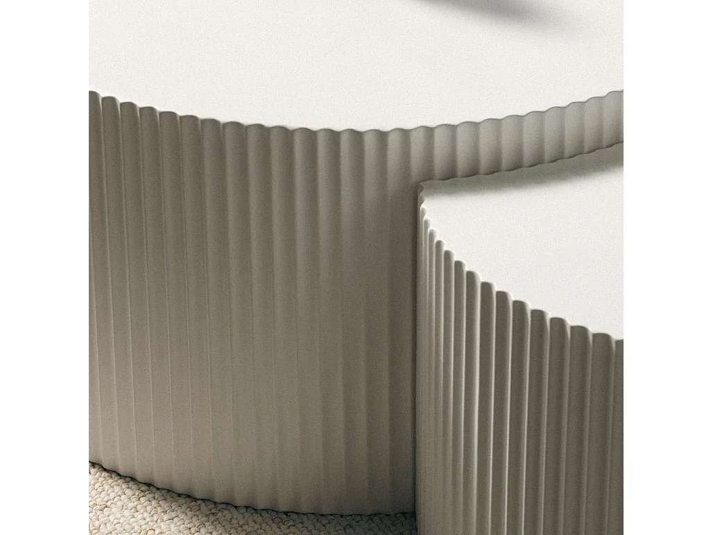 Ensemble de tables basses 60x60x35 cm gris-beige Zeo