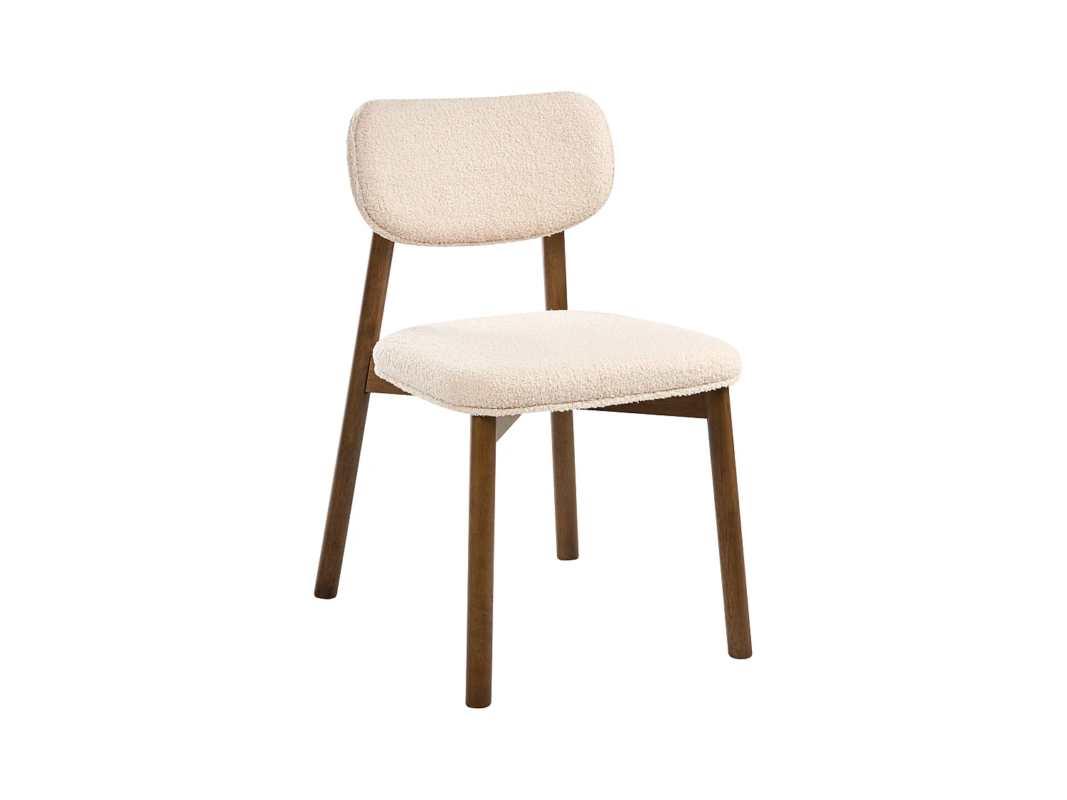 Lot de 2 chaises de salle à manger MILLS Bouclé Marron foncé/beige