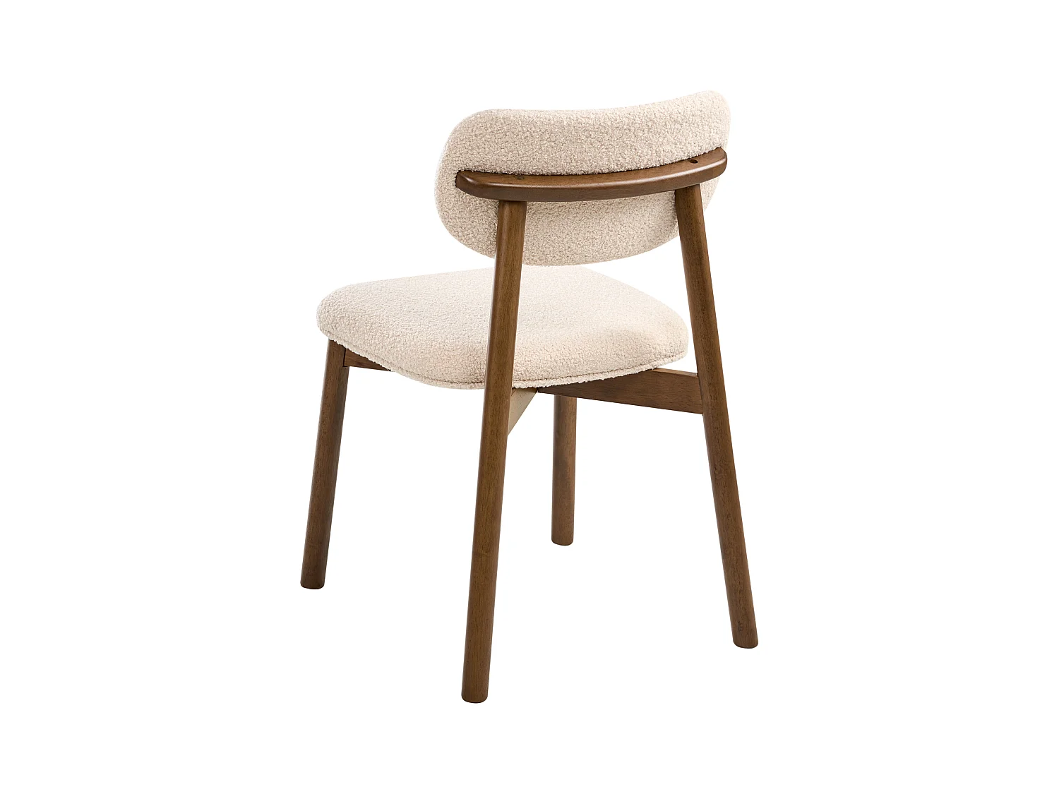 Lot de 2 chaises de salle à manger MILLS Bouclé Marron foncé/beige