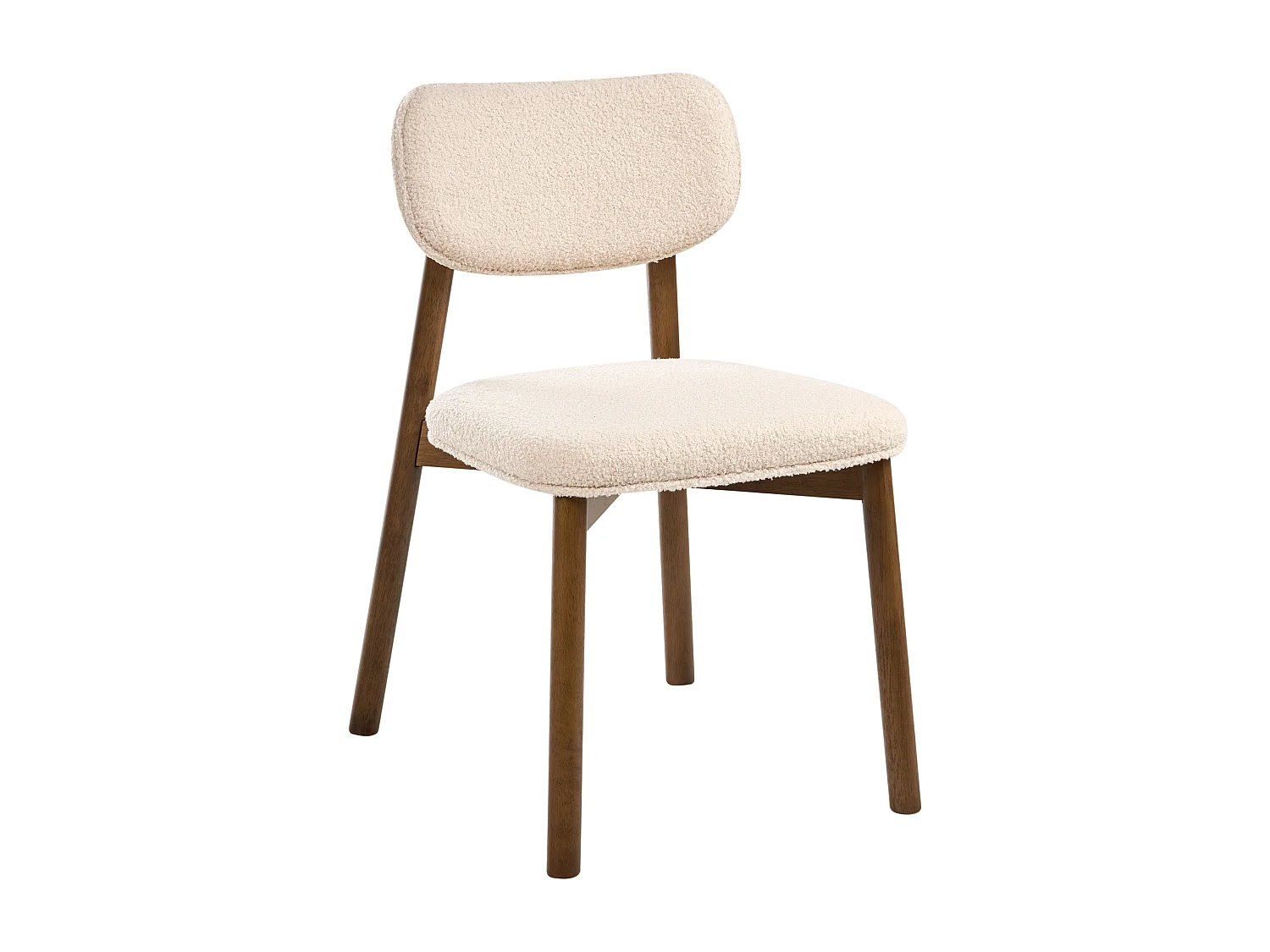 Lot de 2 chaises de salle à manger MILLS Bouclé Marron foncé/beige