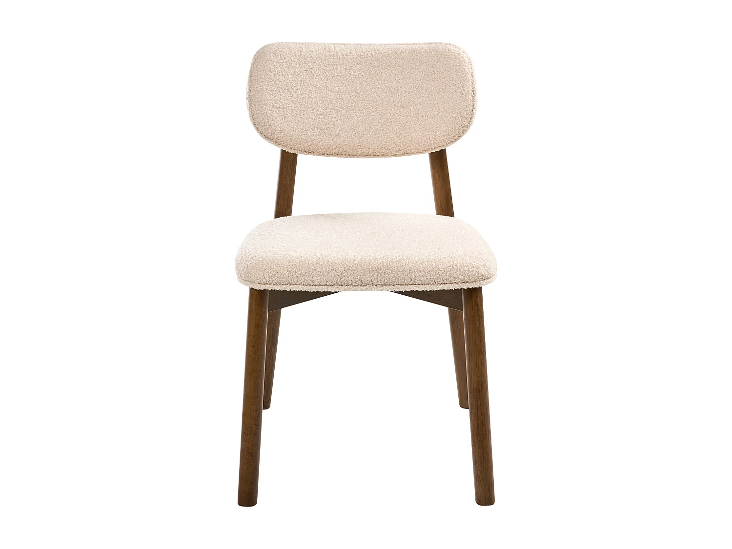 Lot de 2 chaises de salle à manger MILLS Bouclé Marron foncé/beige