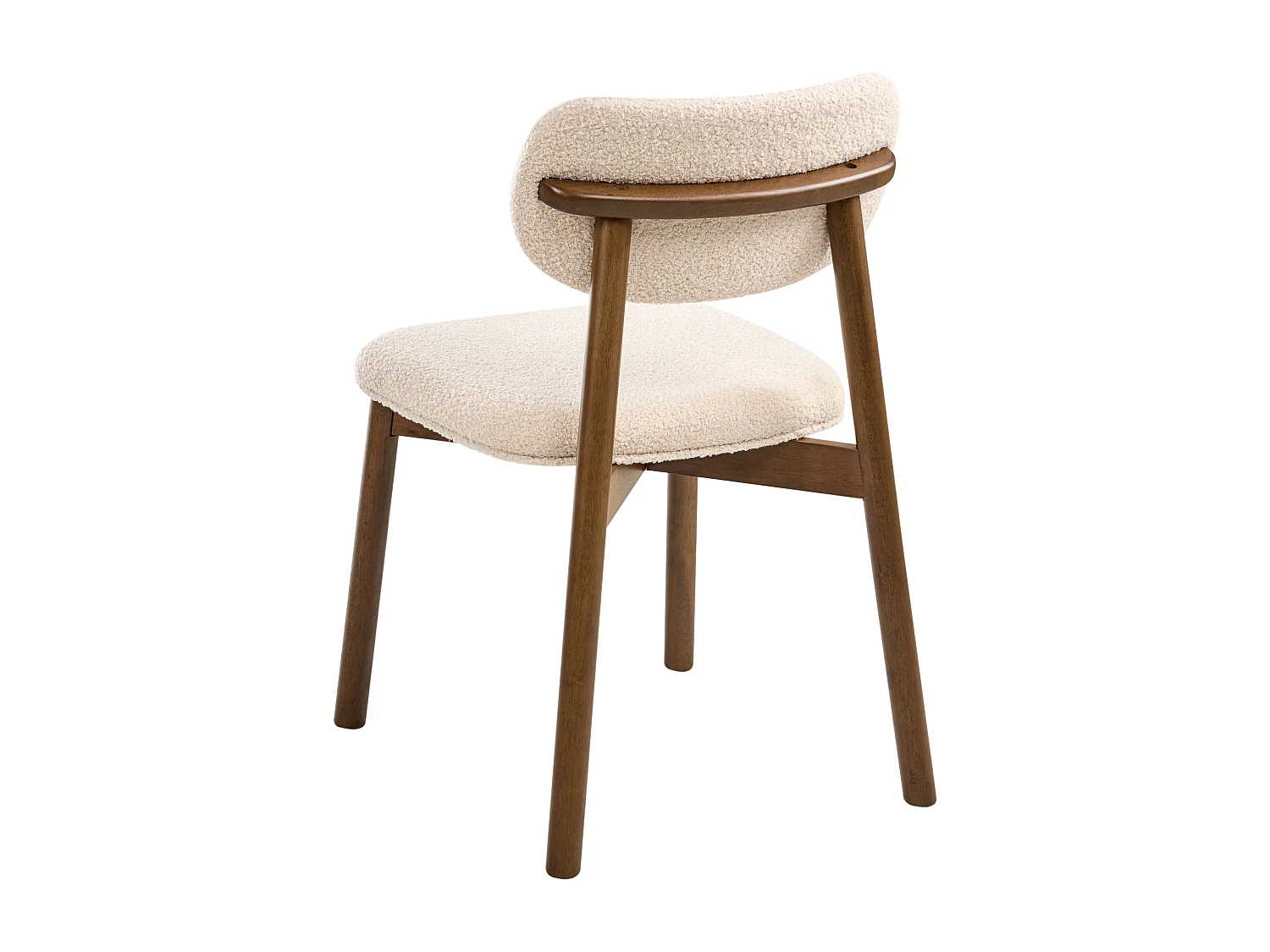Lot de 2 chaises de salle à manger MILLS Bouclé Marron foncé/beige