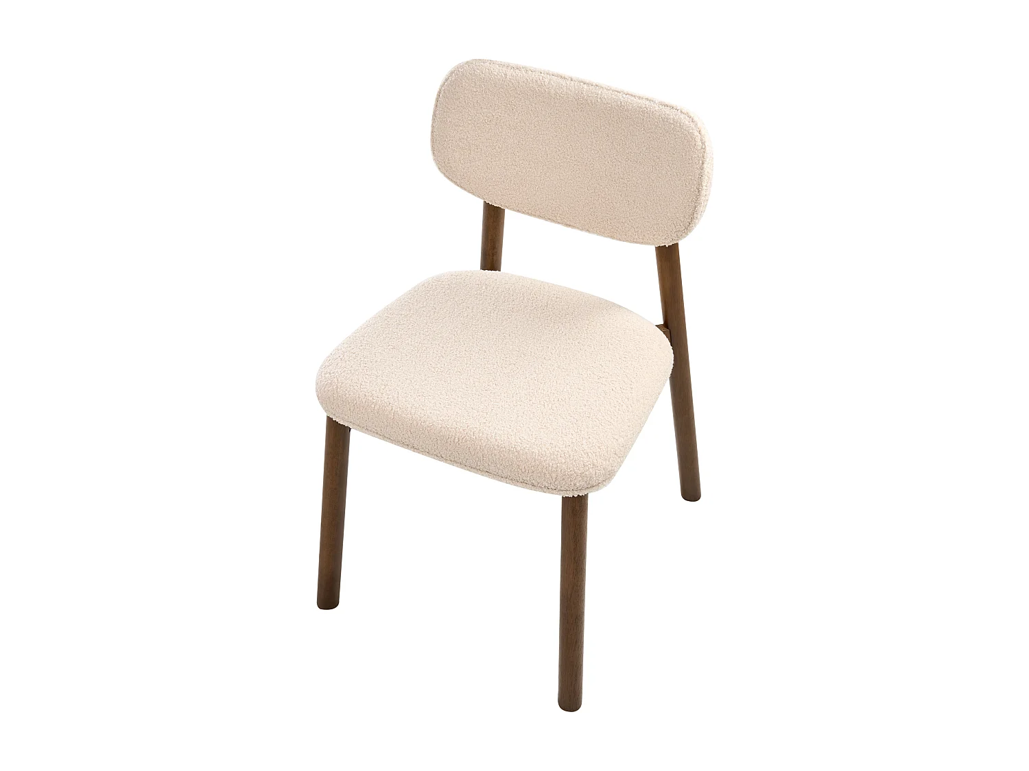 Lot de 2 chaises de salle à manger MILLS Bouclé Marron foncé/beige