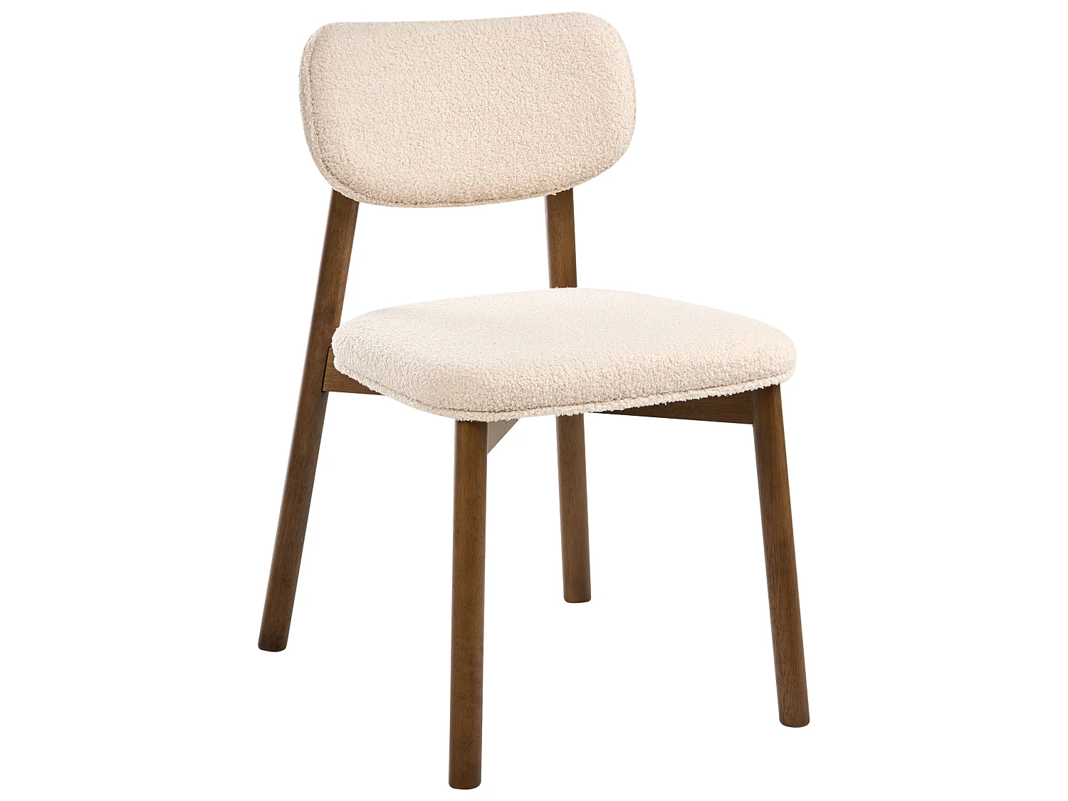 Set of 2 Dining Chairs MILLS Boucle Brown/ Light Beige
