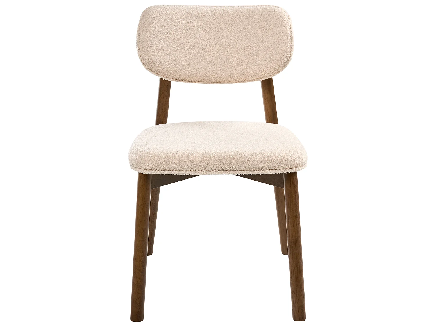 Set of 2 Dining Chairs MILLS Boucle Brown/ Light Beige