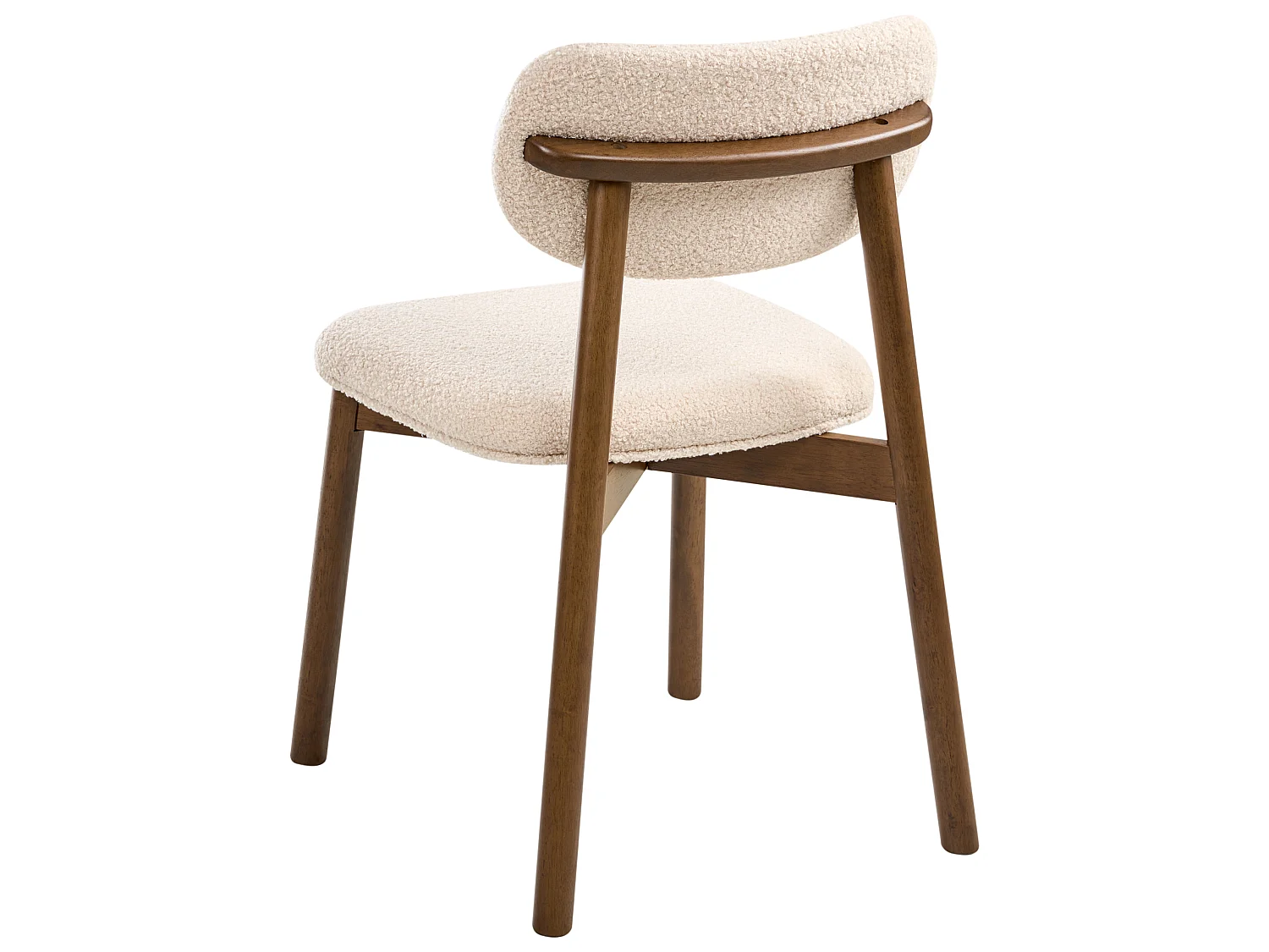 Set of 2 Dining Chairs MILLS Boucle Brown/ Light Beige